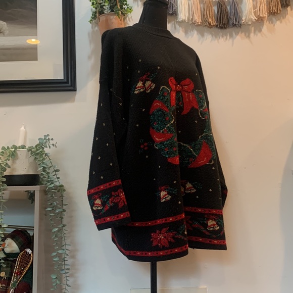 Mathias vintage Christmas wreath tunic sweater - Picture 4 of 7